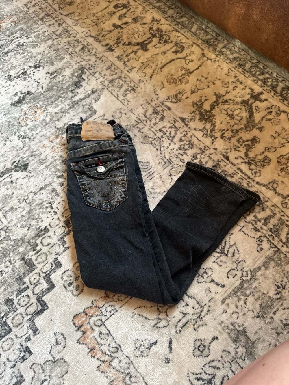 True Religion Boys Section Straight Leg Jeans Dark Wash Size 6
